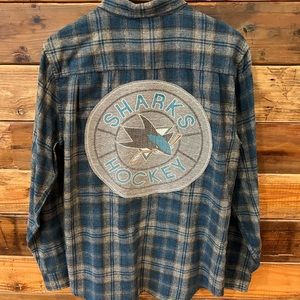 San Jose Sharks One-of-a-Kind Weatherproof Vintage Custom Unisex Flannel